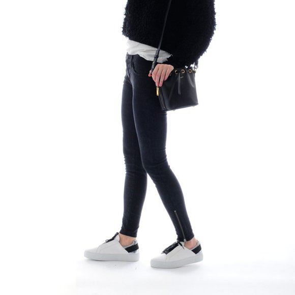 NWT CURRENT/ELLIOTT Wash Black Zip Ankle Skinny Jean Pants Made in USA MSRP $218 - Picture 2 of 16